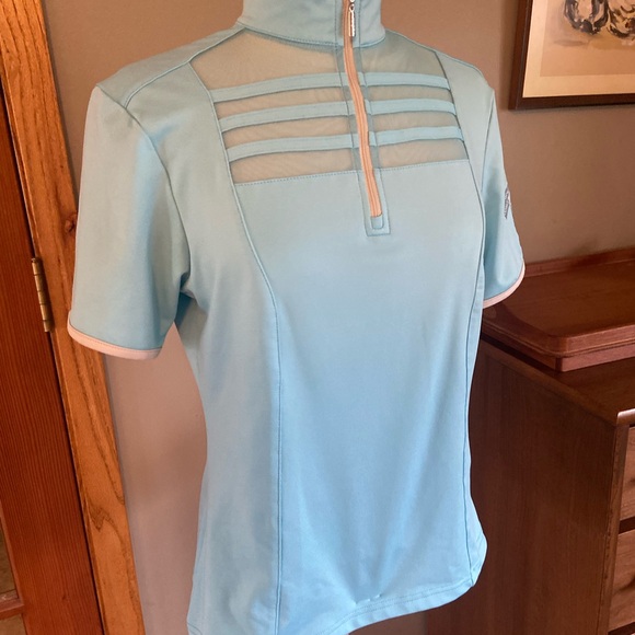 Arista Equestrian Robin egg Blue Women's Top size LG Excellent - Picture 4 of 8